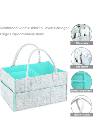 Star Babies - Waterproof Tote Baby Diaper Bags With Caddy Diaper Bag - Grey/Green - Pack Of 2