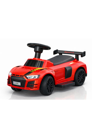 StarMarz Red Sports Ride-On Car – Foot-to-Floor Baby Push Car with Spoiler, Steering Wheel, Backrest & Smooth Wheels – Indoor/Outdoor Toddler Ride-On Toy (1–4 Years) – Sport Edition