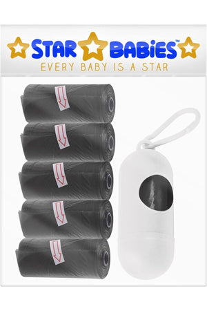 Star Babies Pack Of 5 Scented Bag Black With White Dispenser, Pack Of 1