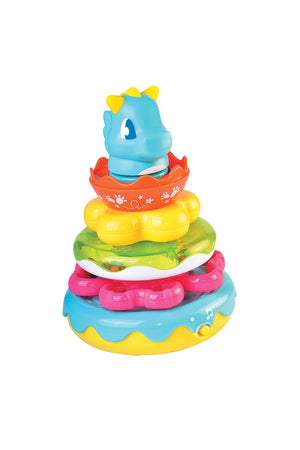Little Learners Wobbly Dino Stacking Rings - Electronic Rings, Wobbly Base, Sing Along, 12M+