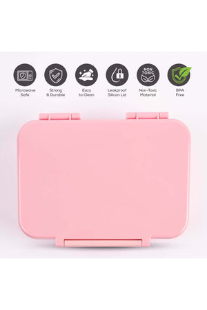 Cocobee Tritan Leakproof Bento Lunch Box – 4 Compartments, Bpa-Free, 585Ml, 3Y+, Pink