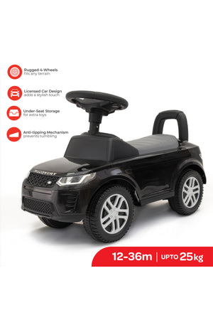 MOON Licenesed Land Rover Ride -On Sports Car for Kids 12–36 Months – Push Car, Foot-to-Floor Ride On-Black