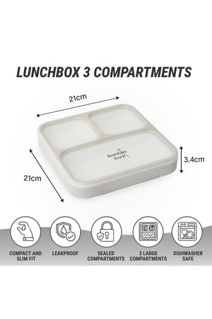Bamboo Bark childrens kids large lunch box, bento, snack box with compartments for kids school
