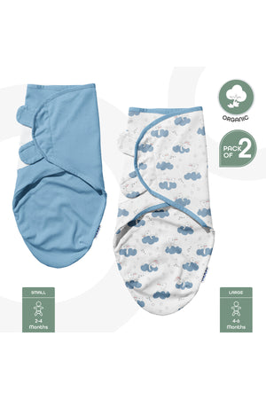 MOON Organic swaddle - Blue Rabbit
