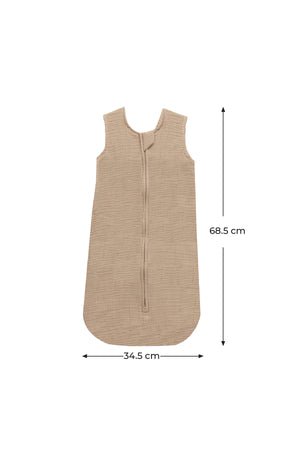 MOON Organic Crinkle Muslin Sleep sack 1 Tog (6-12 Months )-Brown
