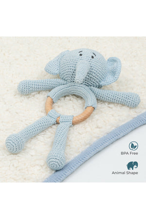 MOON Handcrafted Crochet Toy with Cuddle Ring-Elephant