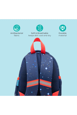 MOON Kids Backpack – Comfy 3D Design,Padded Straps, Waterproof-Perfect for Preschool, Nursery, Snacks & Lunchbox-Space Adventure