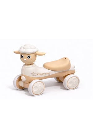 StarMarz Musical Animal Ride-On for Toddlers, Cute Sheep Design with Lights & Music, Smooth Wheels, Indoor Baby Ride-On Toy for Kids 1–4 Years - Beige