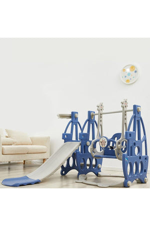 Kikibebe 3-In-1 Multi-Function Baby Slide & Swing – For Ages 1-6, Indoor Use – Blue
