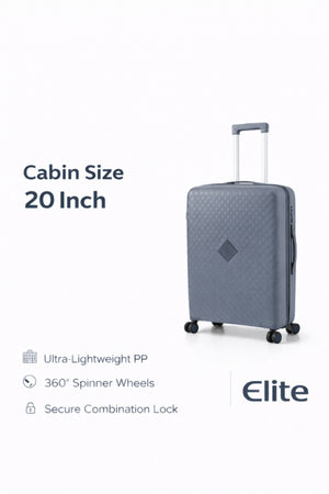 ELITE- Premium Hard-Shell Luggage 20 inch – Lightweight Spinner Suitcase – Light Blue