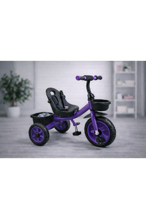 StarMarz Toddler 3-Wheel Tricycle Ride-On Toy with Safety Seat, Cup Holder & Rear Storage Basket - Purple