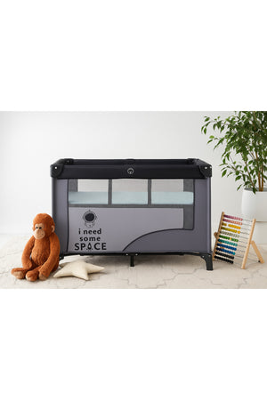 Kikibebe Portable Multi-Functional Foldable Baby Crib & Playpen - Lightweight, Single Layer Design-Black