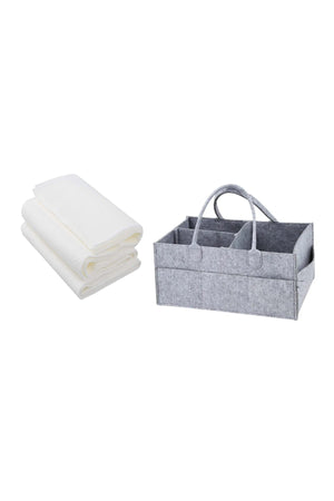 Star Babies - Caddy Diaper Bag Organizer & Disposable Towel 3pcs - Grey