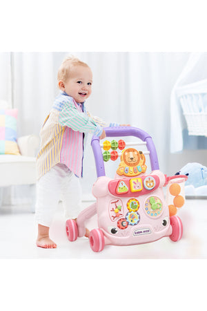 MOON Baby Push Activity Walker with Weight Increase Tank Design for Perfect Balance-Pink