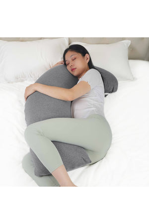 MOON Organic L Shaped Maternity Pillow-Light Grey