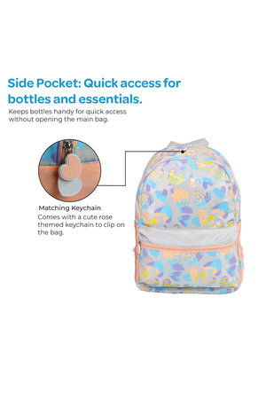 MOON 3 in 1 Kids Backpack Set - (16-Inch) Premium Kids School Bag with Lunch Bag & Pencil Case-Pink