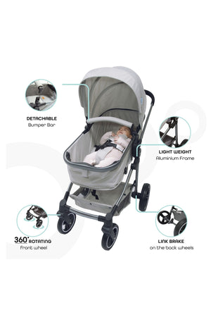 MOON Pro - 2 in 1 Stroller - Grey