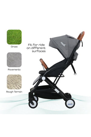 MOON Ritzi - Cabin Stroller - Black/Grey Dots