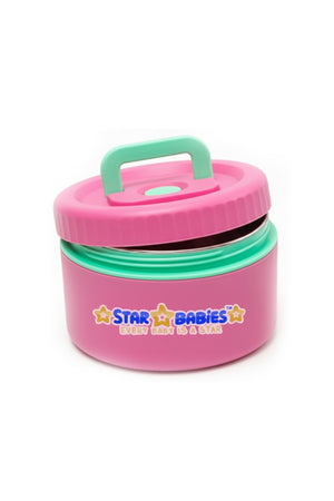 Star Babies High Quality Stainless Steel Portable Food jar/Soup bowl /Lunch box for Kids Single Compartment Pink.
