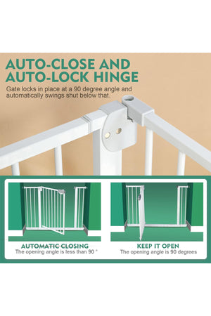 Star Babies - Auto-Close Safety Baby Gate - 75-84cm + 20cm Extension Kit