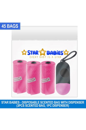 Sunbaby Star Babies Scented Bag Pack of 3 with Dispenser - Pink