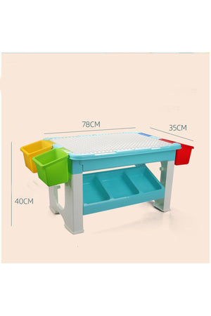 Kikibebe 69-Piece Building Block Table – Multicolor