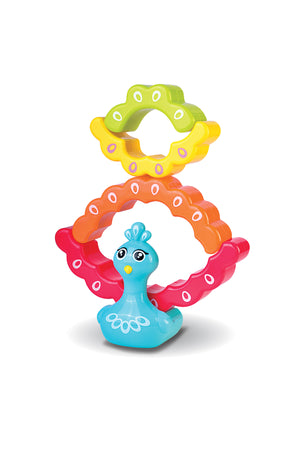 Little Learners Rainbow Peacock Stacker - Educational Toy for Toddlers