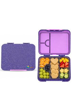 StarMarz Bento Glitter Lunch Box – Unicorn Theme – 4–6 Compartments, 1195Ml, Sandwich Cutters, Fruit Pickers & Detachable Tray – Multicolor