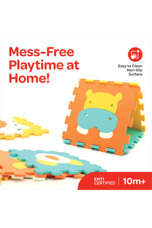 MOON Kids Puzzle Activity Floor Mat - 9PCS W/BORDERS - ANIMAL WORLD