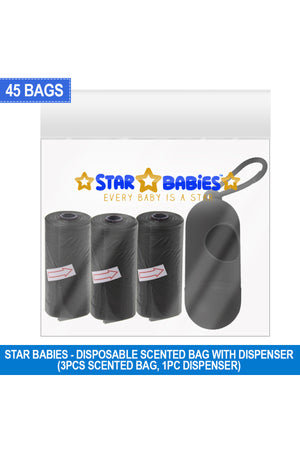 Star Babies - Scented Nappy Bag With Dispenser Pack of 3/45 Bags - Assorted