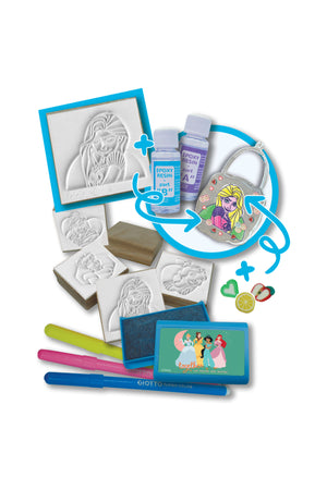 Disney Princess Crystal Art Kit – Resin Jewelry Making Set with Charms, Mould Tray, Markers, Stampers, Ink Pad & Accessories – Creative DIY Craft Kit for Kids