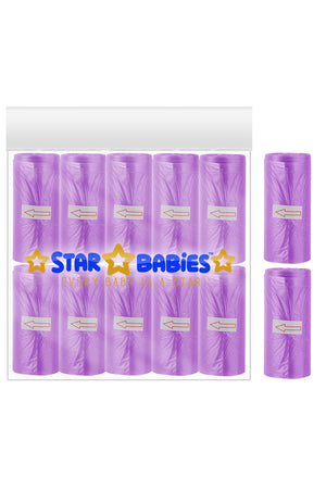 Star Babies - Scented Nappy Bag - Pack Of 12 - 180 Bags - Lavender