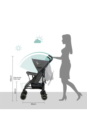 MOON Neo Plus Light Weight Travel Stroller,Mid Grey