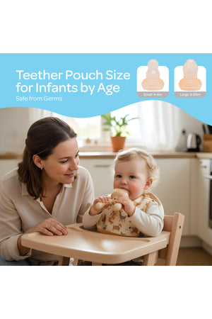 Moon Baby Fruit Feeder Teether | Silicone Pacifier for Infants & Toddlers | BPA-Free Snack Holder,Chewing Trainer- Beige