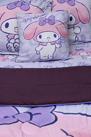 My Melody 5In1 Bnb Comforter Set - Brushed Microfiber Material, Polyester Shell - - Purple