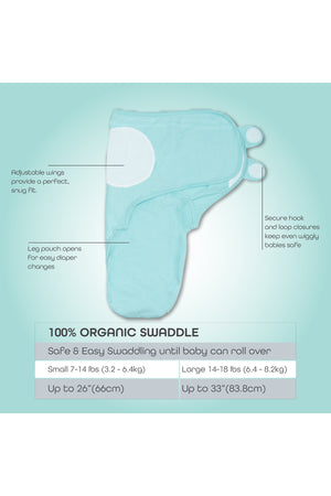 MOON Organic Swaddler -Blue