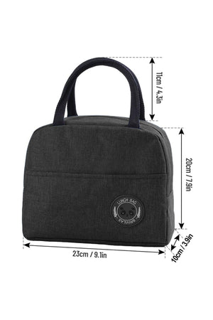 Star Babies Insulated Mini Lunch Bag with 5 Compartment Lunch Box and Fork-Spoon Set- Black