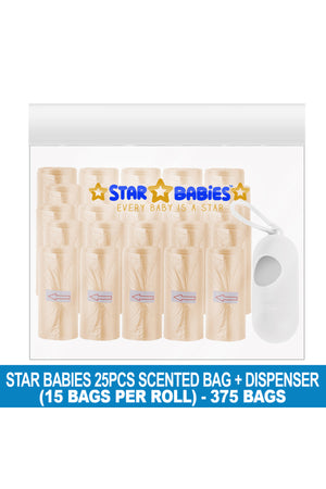 Star Babies - Scented Nappy Bag 375pcs with Dispenser - Ivory