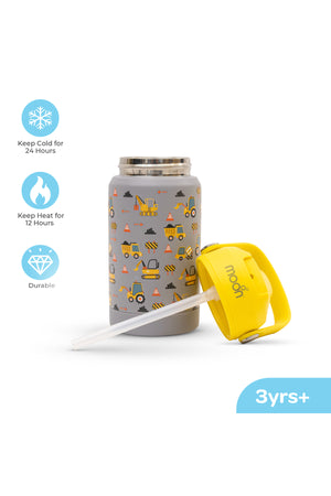 MOON Kids Insulated Water Bottle – BPA Free,Leak Proof Sipper for Toddlers – Eco-Friendly – Stays Cold or Warm for Hours -Vehicle