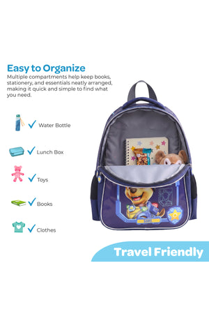 MOON Licensed PAW PATROL 3 in 1 Backpack Set- (16-Inch) Premium Kids School Bag with Lunch Bag & Pencil Case-Blue