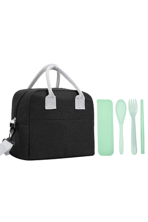 Star Babies - Insulated Mini Lunch Bag With Foldable Cutlery Set - Teal - 5 Pcs