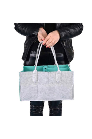 Star Babies Diaper Caddy Organizer - Green & Grey