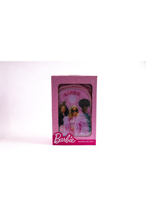 Barbie 18" Trolley Bag Set With Lunch Bag, Pencil Case, Water Bottle & Lunch Box – Pink