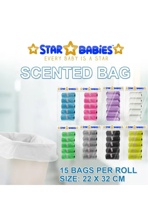 Star Babies Pack Of 5 Scented Bag White With Dispenser, Pack Of 1