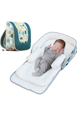 MOON Travalo - Travel Baby Bed & Backpack- Balloon - Portable Baby Bed - green