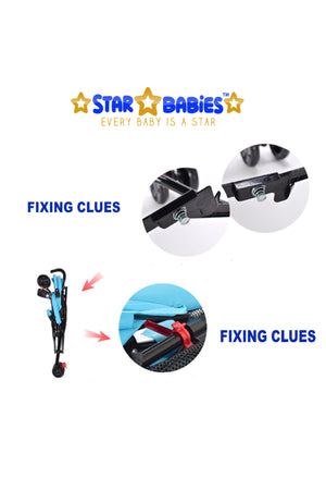 Star Babies - Light Weight Foldable Baby Stroller - Black