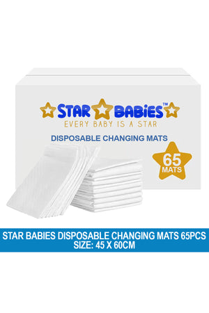 Star Babies Disposable Changing mat Large (45 x 60cm) Pack of 65 - White