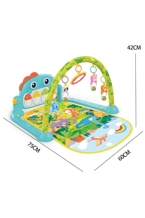 Kikibebe Dinosaur Pedal Piano With Music Mode – Cute Animal Pendants & Cartoon Forest Scene Pads – Blue