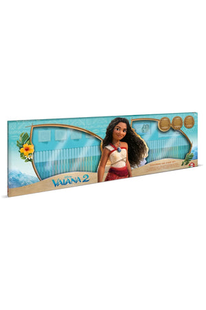 Disney Moana 2 Art Set for Kids – 86 x 54 cm Case with 60 Felt Tip Pens, 10 Pencil Crayons, 10 Wax Crayons, 6 Stamps, Ink Pad, Coloring Book, Notebook & 30 Stickers