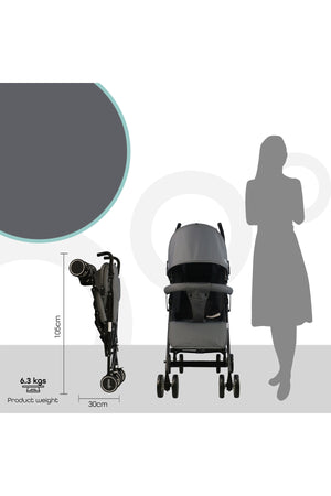 MOON Neo Plus Light Weight Travel Stroller,Mid Grey